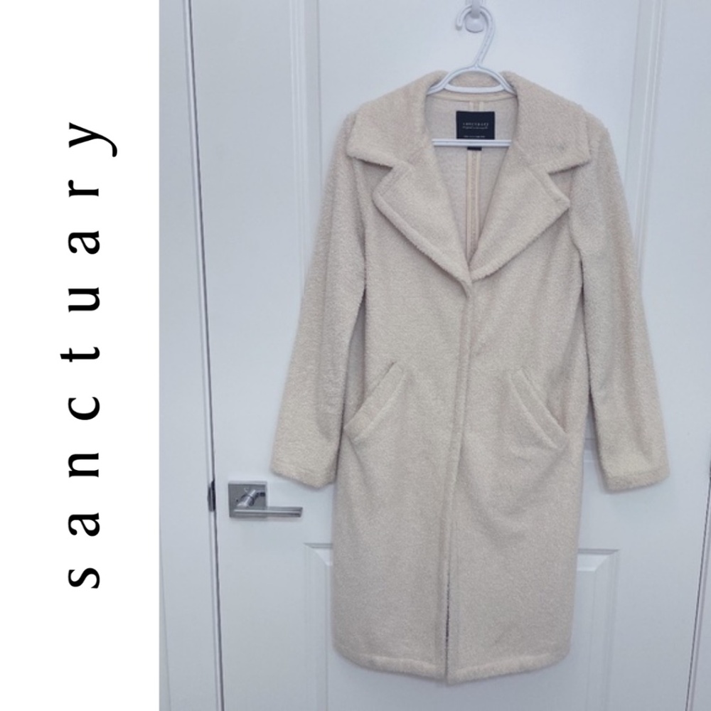 Women's Sanctuary Cream Teddy Coat, Size Small